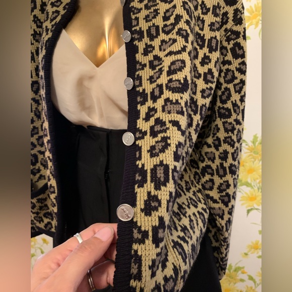 Vintage Tally Ho Leopard button up cardigan Size M - Picture 6 of 14